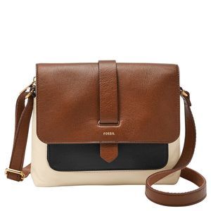 Kinley Leather Small Crossbody Purse Handbag, Neutral Colorblock C >:)